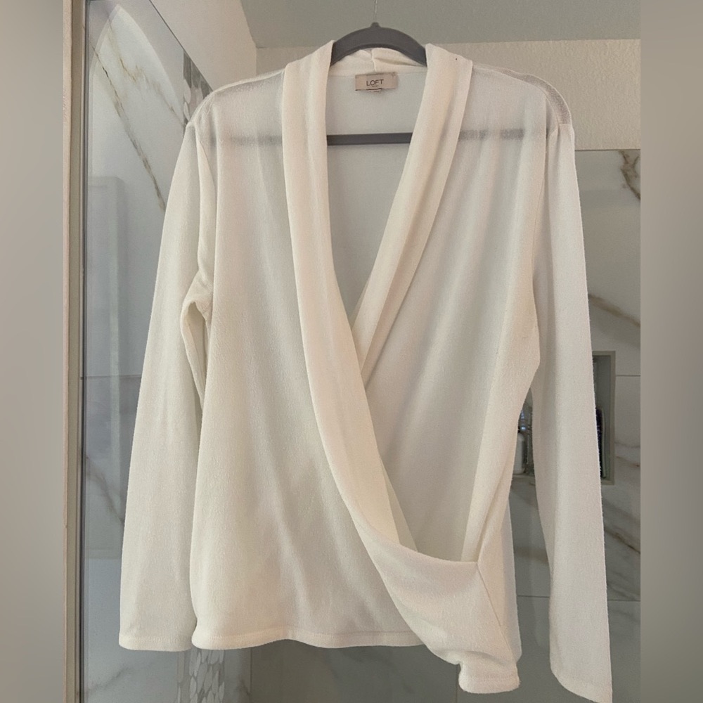 Lovely Cream-color Loft knit blouse!